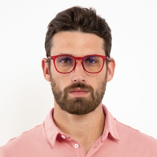 ochelari lumina albastra ochelari vedere bărbați - rosie - frontali